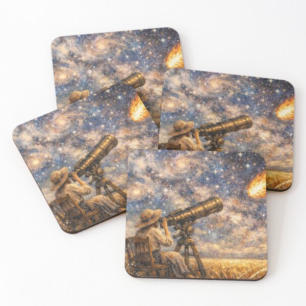 Item preview, Girl with Telescope and Falling Star designed and sold by M-Y-A-R-T-.