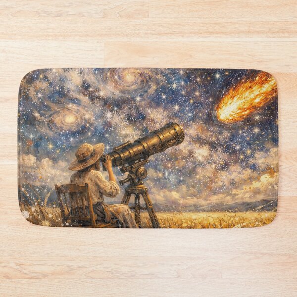 Item preview, Girl with Telescope and Falling Star designed and sold by M-Y-A-R-T-.