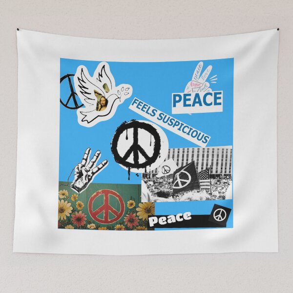 Item preview, Peace Feels Suspicious – Minimalist Typography Quote designed and sold by Shadryx.