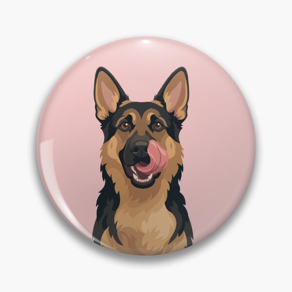 Item preview, Tongue Out Hungry German Shepherd Illustration designed and sold by BrownHorse90s.