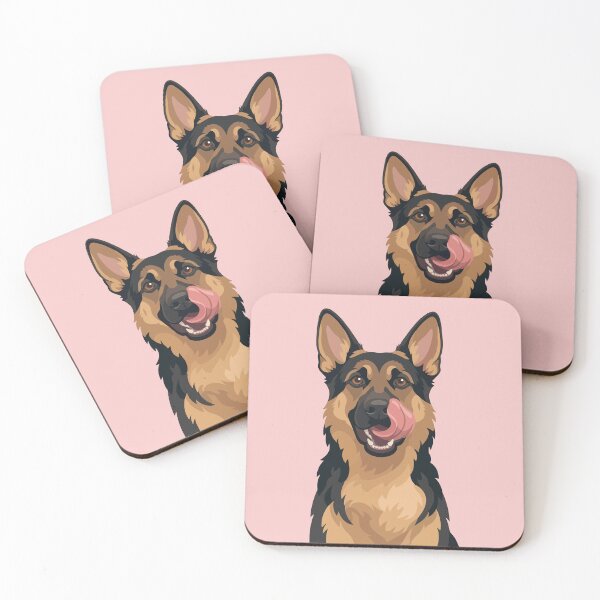 Item preview, Tongue Out Hungry German Shepherd Illustration designed and sold by BrownHorse90s.