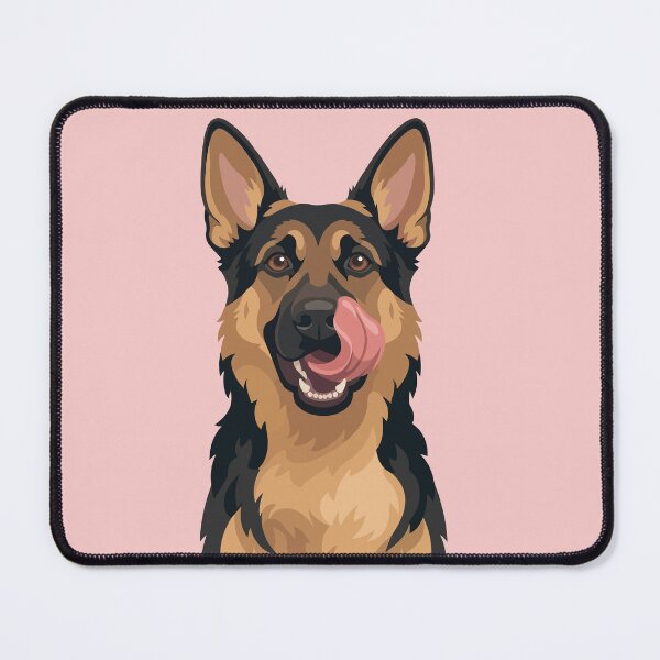 Item preview, Tongue Out Hungry German Shepherd Illustration designed and sold by BrownHorse90s.
