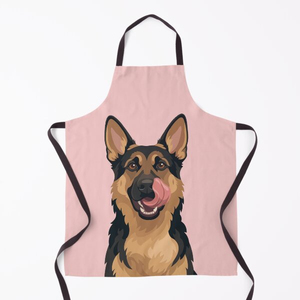 Item preview, Tongue Out Hungry German Shepherd Illustration designed and sold by BrownHorse90s.