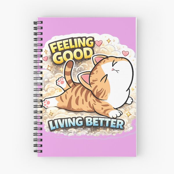 Item preview, Feeling Good Living Better Cute Cat – Positive Vibes Aesthetic Kawaii Kitten designed and sold by sumodesign.