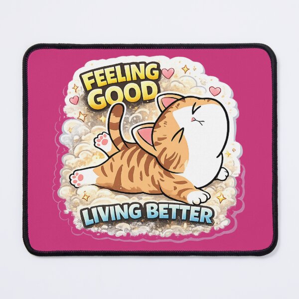Item preview, Feeling Good Living Better Cute Cat – Positive Vibes Aesthetic Kawaii Kitten designed and sold by sumodesign.