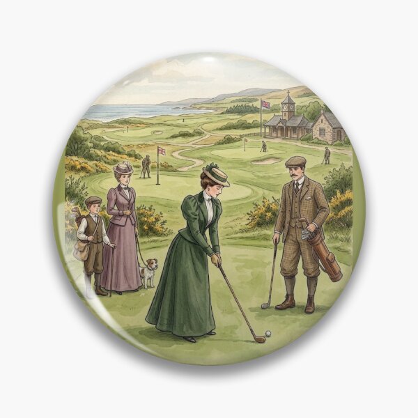 Item preview, Vintage Edwardian Female Golfer Classic Art designed and sold by MAGICKEY2024.
