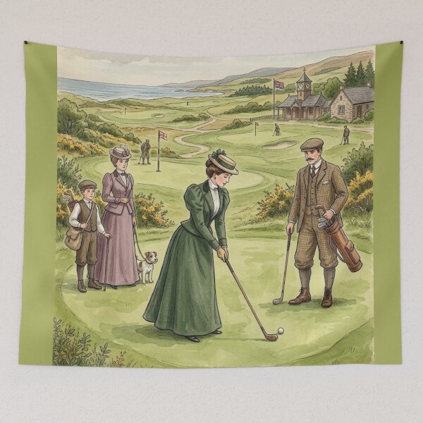 Item preview, Vintage Edwardian Female Golfer Classic Art designed and sold by MAGICKEY2024.