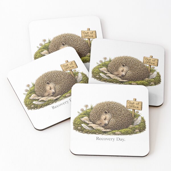 Item preview, Recovery Day Hedgehog Out of Office Sticker designed and sold by Gentlestate.