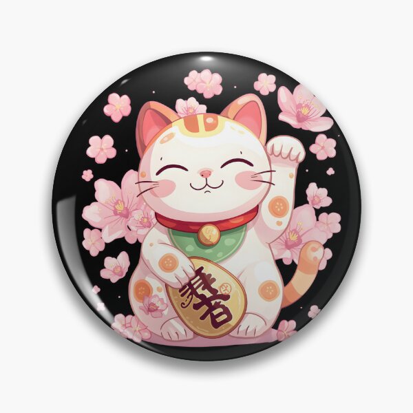 Item preview,  Cat Maneki-neko with cherry blossom designed and sold by uunaa.