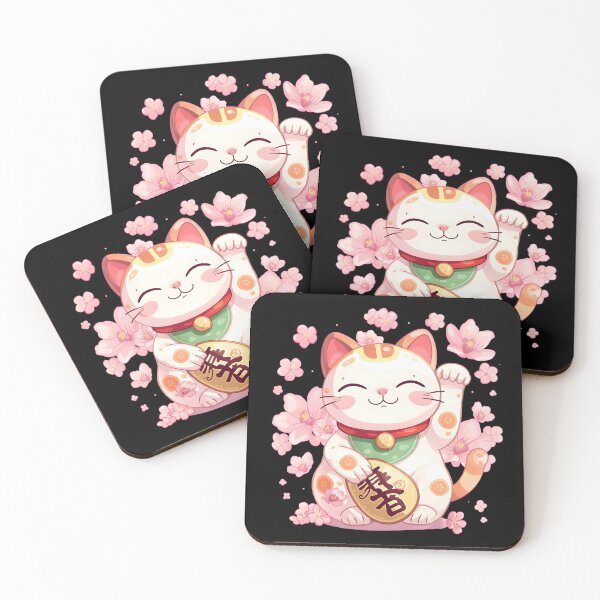 Item preview,  Cat Maneki-neko with cherry blossom designed and sold by uunaa.