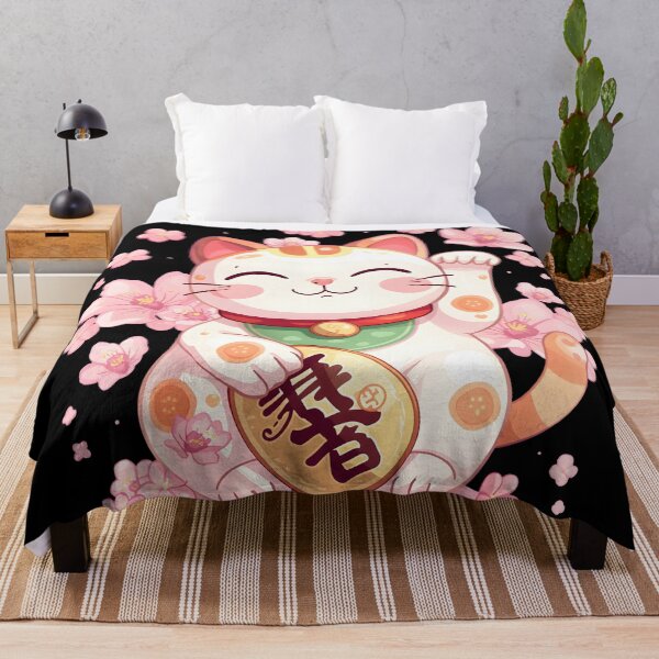 Item preview,  Cat Maneki-neko with cherry blossom designed and sold by uunaa.