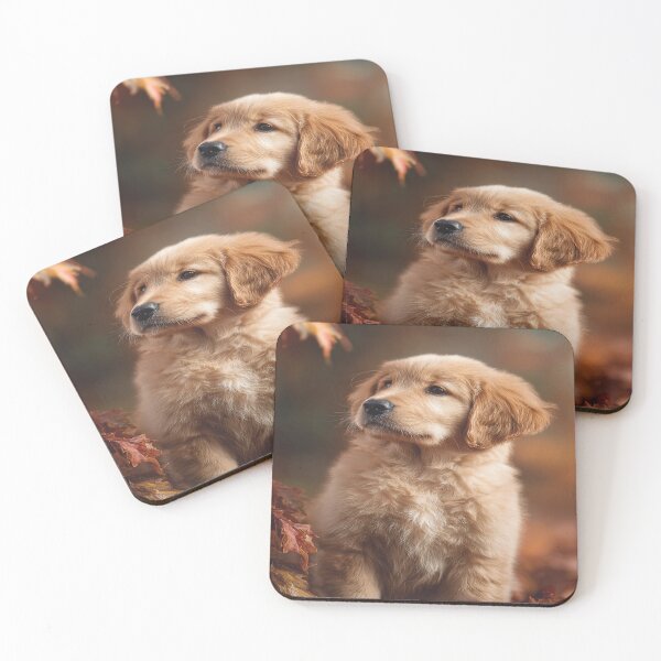 Item preview, Golden Retriever Puppy Autumn Leaves Dog Lover designed and sold by NicolasGlowArt.
