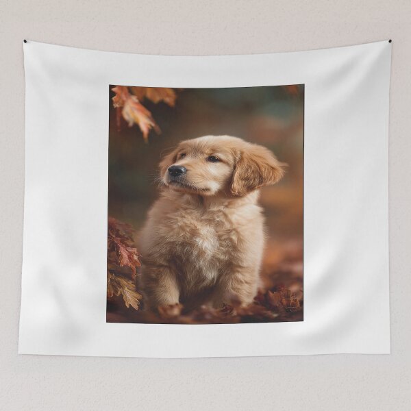 Item preview, Golden Retriever Puppy Autumn Leaves Dog Lover designed and sold by NicolasGlowArt.