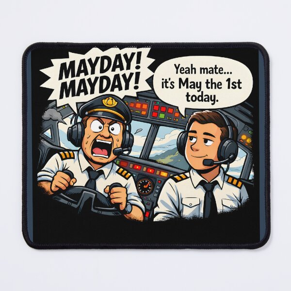 Item preview, Funny Mayday Pilot Joke May 1st Pun T-Shirt designed and sold by Hornace88studio.