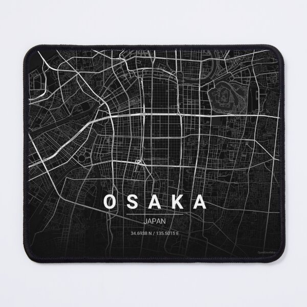 Item preview, Osaka Map Print | Minimalist Noir City Map | Osaka Wall Art Poster designed and sold by Lovely Maps.