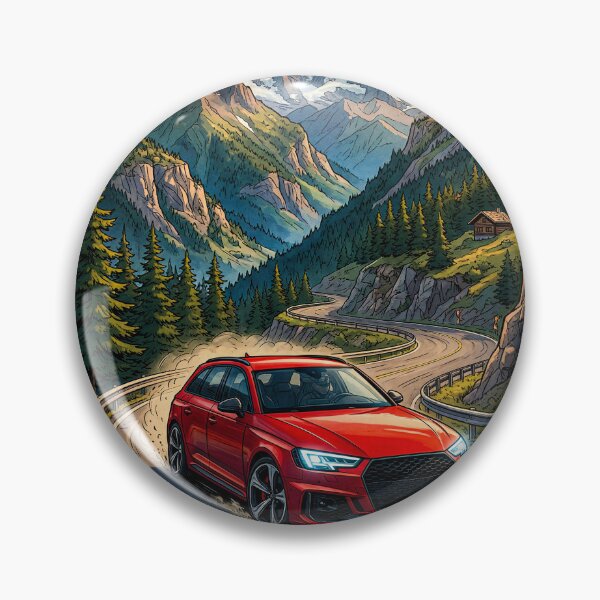 Item preview, Artistic illustration of a car on alpine roads designed and sold by RevUpDesign.