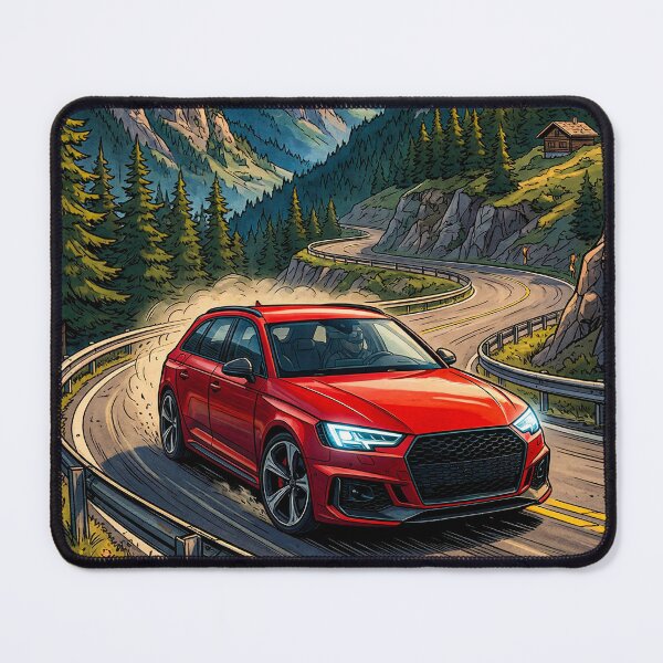 Item preview, Artistic illustration of a car on alpine roads designed and sold by RevUpDesign.