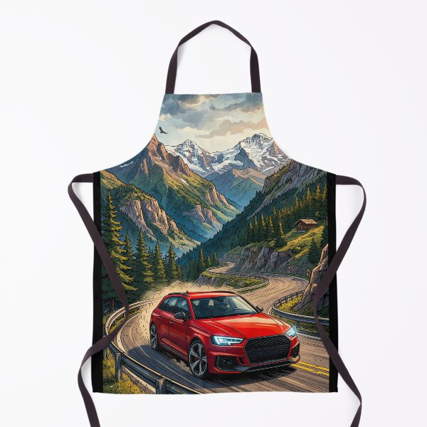 Item preview, Artistic illustration of a car on alpine roads designed and sold by RevUpDesign.
