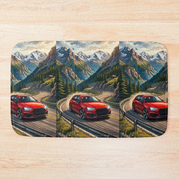 Item preview, Artistic illustration of a car on alpine roads designed and sold by RevUpDesign.
