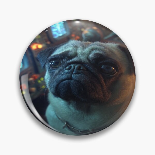 Item preview, Pug Dog Space Pilot Sci-Fi Commander designed and sold by NicolasGlowArt.