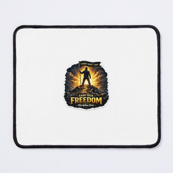 Item preview, Earn Your Freedom – Premium Motivational Mountain Sticker designed and sold by Wander Pop Studio.