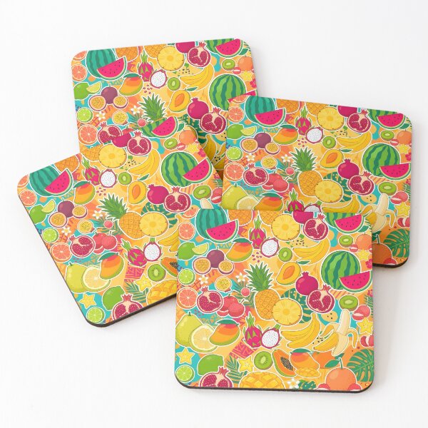Item preview, Tropical Fruit Fusion | Vibrant Summer Sticker Pattern | Exotic Harvest Collage designed and sold by SergioMiklos.