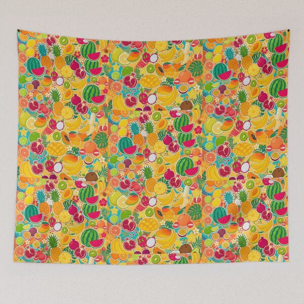 Item preview, Tropical Fruit Fusion | Vibrant Summer Sticker Pattern | Exotic Harvest Collage designed and sold by SergioMiklos.