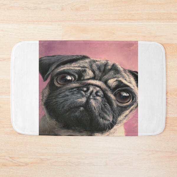 Item preview, Adorable Pug Dog Portrait Realistic Painting Art designed and sold by NicolasGlowArt.