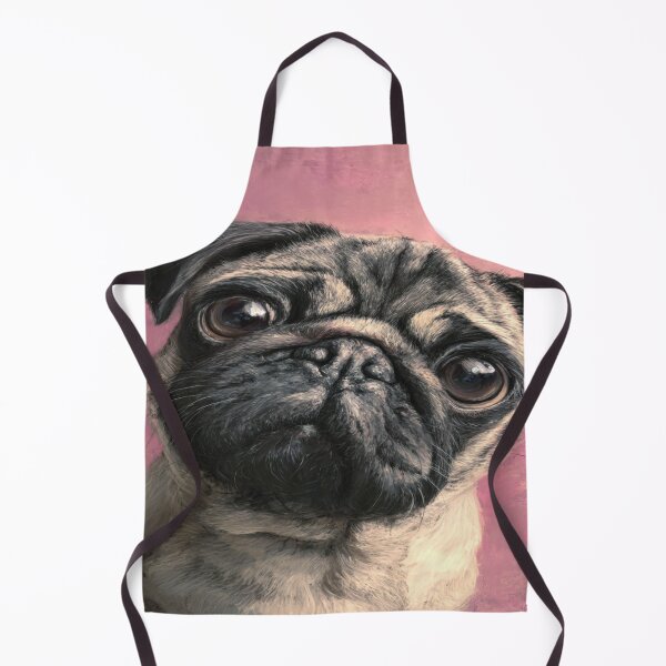 Item preview, Adorable Pug Dog Portrait Realistic Painting Art designed and sold by NicolasGlowArt.