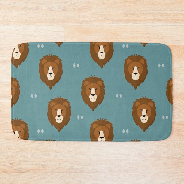 Item preview, Lion heads on blue designed and sold by reneesillus.