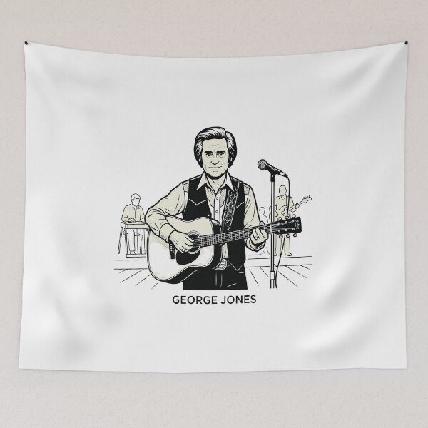 Item preview, George Jones illustration country music legend artwork designed and sold by  Mudikeys.