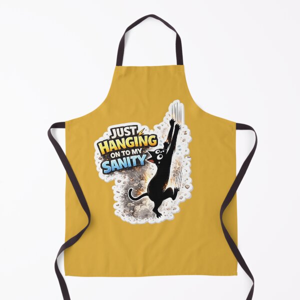 Item preview, Just Hanging On To My Sanity Funny Cat – Relatable Meme Cat Design designed and sold by sumodesign.
