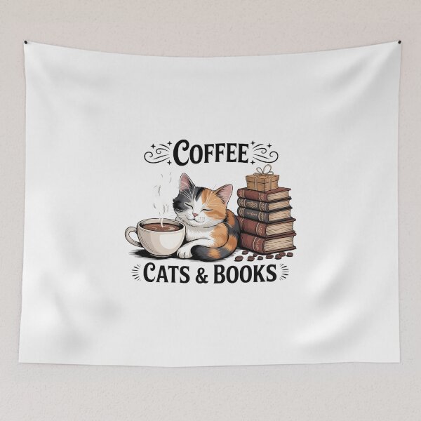 Item preview, Cute Coffee Cats Books Lover designed and sold by FaithAbbott.
