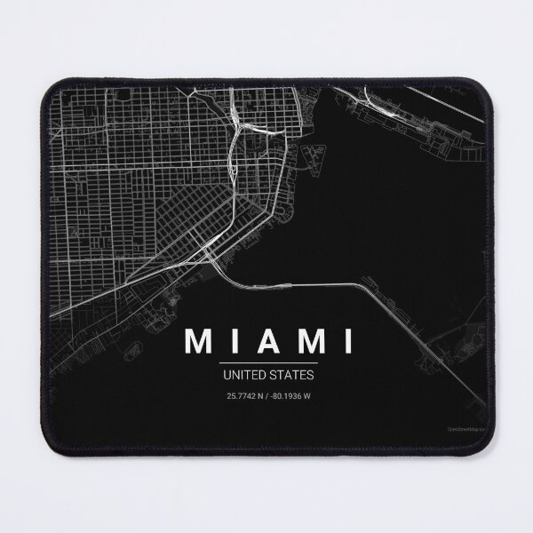 Item preview, Miami Map Print | Minimalist Noir City Map | Miami Wall Art Poster designed and sold by Lovely Maps.