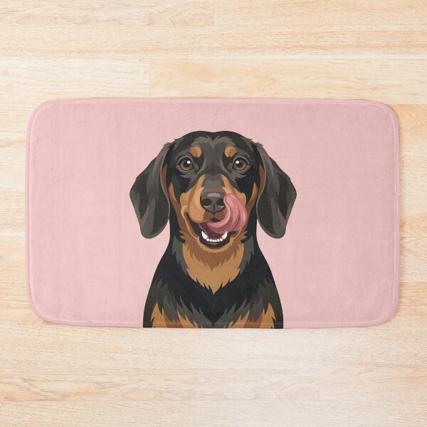 Item preview, Black and Tan Dachshund Wiener Dog Licking Nose designed and sold by BrownHorse90s.