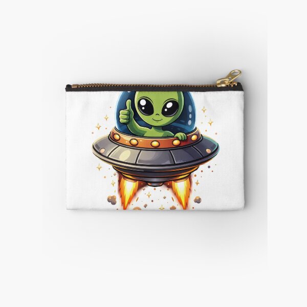 Item preview, Cute Kawaii Alien in a Flying Saucer with Thumbs Up designed and sold by CLC54.