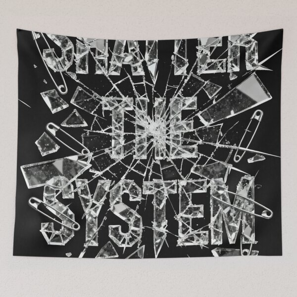 Item preview, Shatter The System T-Shirt – Broken Glass Typography Graphic | Anti System Streetwear | Grunge Punk Aesthetic Tee designed and sold by Maximilianos.