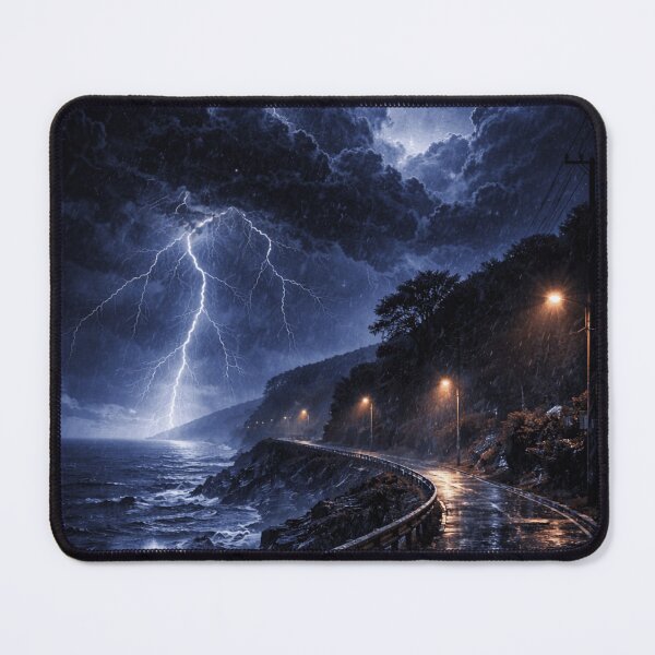 Item preview, Dark Stormy Night Coastal Road designed and sold by JalwaWear.