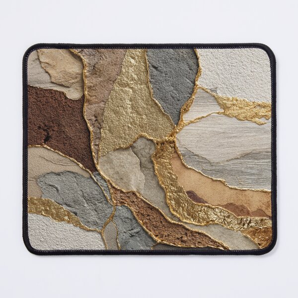 Item preview, Abstract natural stone gold design in beige-brown structured texture designed and sold by CosmicGlyph.