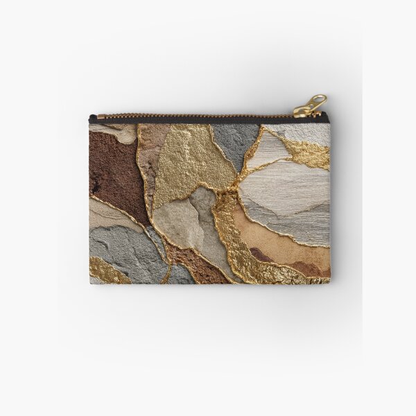 Item preview, Abstract natural stone gold design in beige-brown structured texture designed and sold by CosmicGlyph.