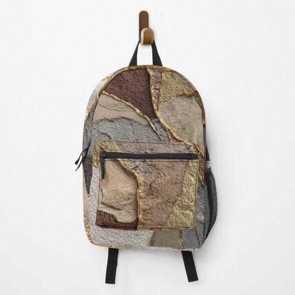 Item preview, Abstract natural stone gold design in beige-brown structured texture designed and sold by CosmicGlyph.