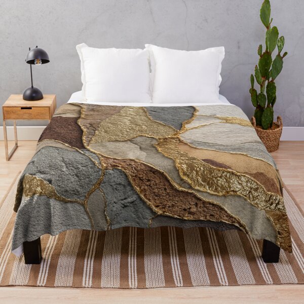 Item preview, Abstract natural stone gold design in beige-brown structured texture designed and sold by CosmicGlyph.