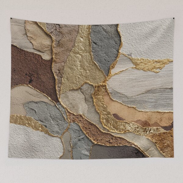 Item preview, Abstract natural stone gold design in beige-brown structured texture designed and sold by CosmicGlyph.