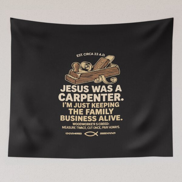 Item preview, Jesus Was A Carpenter Funny Christian Woodworker Dad Faith Gift designed and sold by kiralynstration.