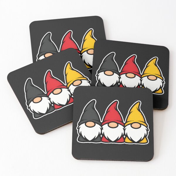 Item preview, Minimalist German Gnome Trio Black Red Gold designed and sold by Infinitee8hirts.