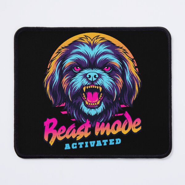 Item preview, Shih Tzu Beast Mode Activated – Neon Cyberpunk Dog Design designed and sold by PixelsPaws.