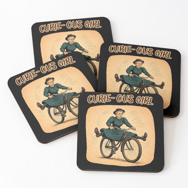 Item preview, Curie-ous Girl – Marie Curie Cycling Retro Girl Power Design designed and sold by Branetka.