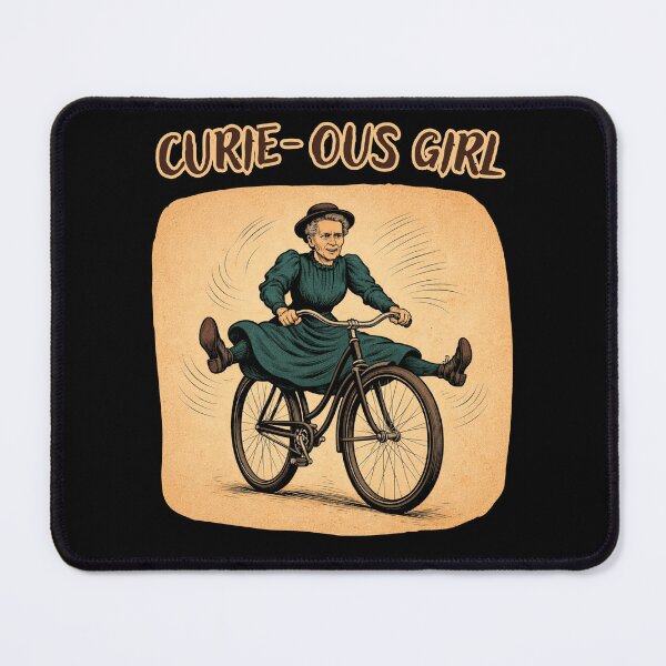 Item preview, Curie-ous Girl – Marie Curie Cycling Retro Girl Power Design designed and sold by Branetka.