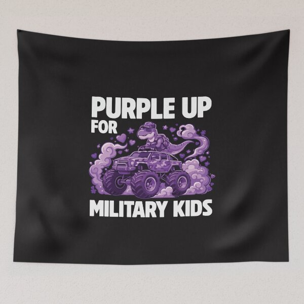 Item preview, Purple Up Military Kids Dino Monster Truck Army Month Of Military Child designed and sold by kiralynstration.