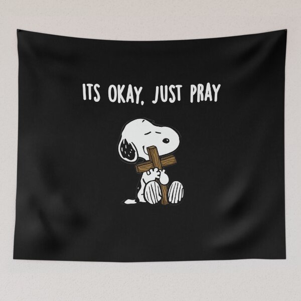 Item preview, Its Okay Just Pray Cute Puppy Cross Christian Faith Quote Classic T-Shirt designed and sold by ZWITABLDIYA.